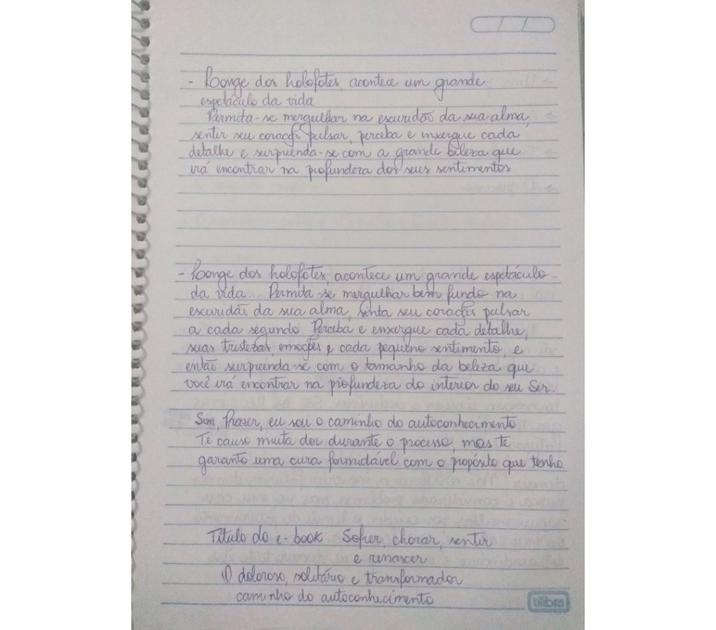 Um dos meus textos de escrita terapêutica - por Vane Ananias